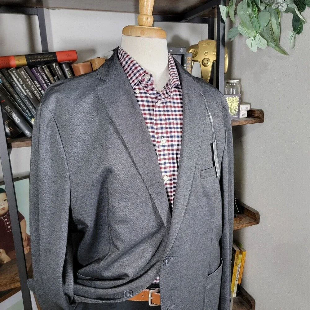Michael Kors KIMBLE Men's Unstructured Blazer Charcoal Size‎ 52R SLIM FIT NEW